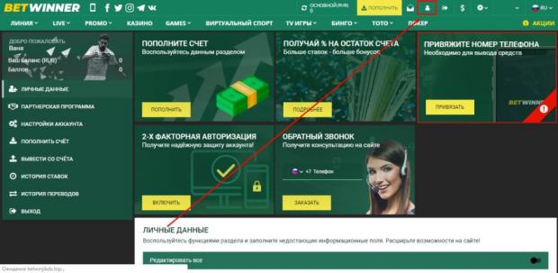 бетвиннер Личный кабинет