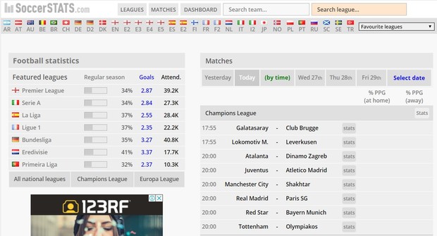 Soccerstats: прогнозы и статистика