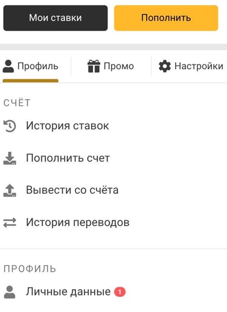 Мелбет ios навигация